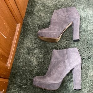 Michael Kors gray suede ankle booties size 10 zip